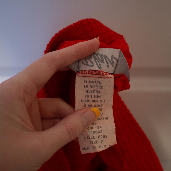 VTG M High-waisted Mom Shorts 90s 80s Red  Cotton/Polyester Blend Blair - Picture 4 of 4